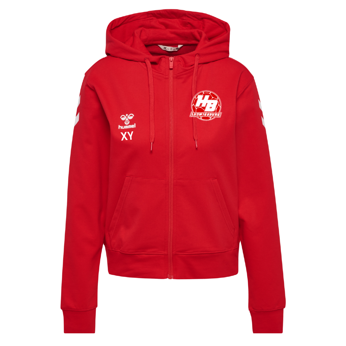 Hummel hmlGO 2.0 CHEVRON ZIP HOODIE WOMAN inkl.Wappen und Vereinsname (Initialen optional)